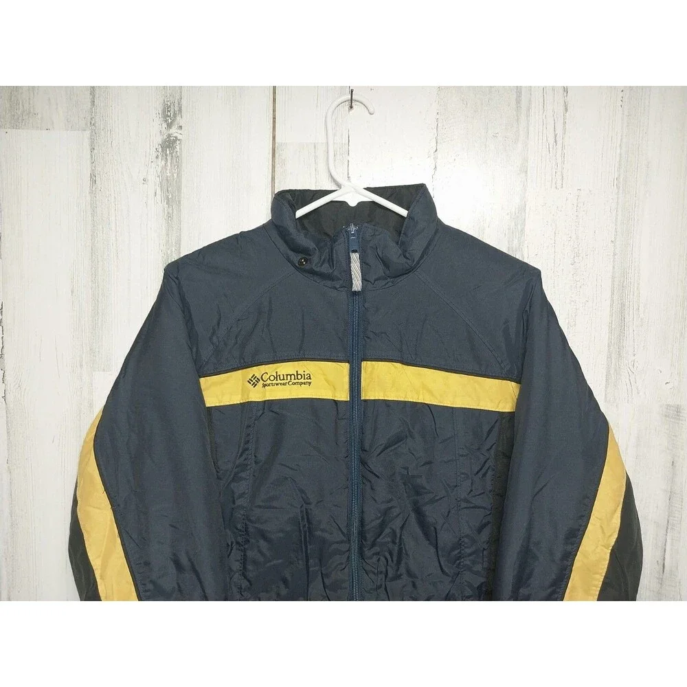 Columbia Youth 10/12 Insulated Winter Jacket Blue Yellow Missing Hood